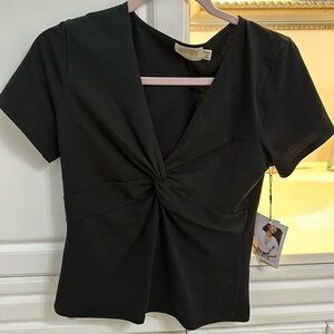 NWT National Twist Detail Tee - Black - Size Small